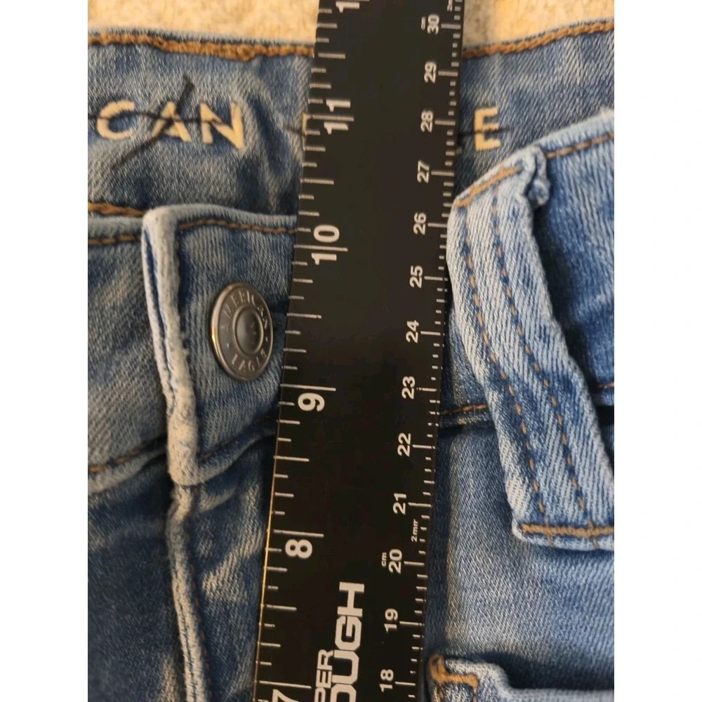 American Eagle Festival Flare‎ Jeans High Rise Patch Pocket 8 Short